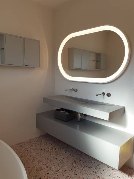 Salle de bain carrelage imitation Terrazzo à Cameyrac proche de Libourne