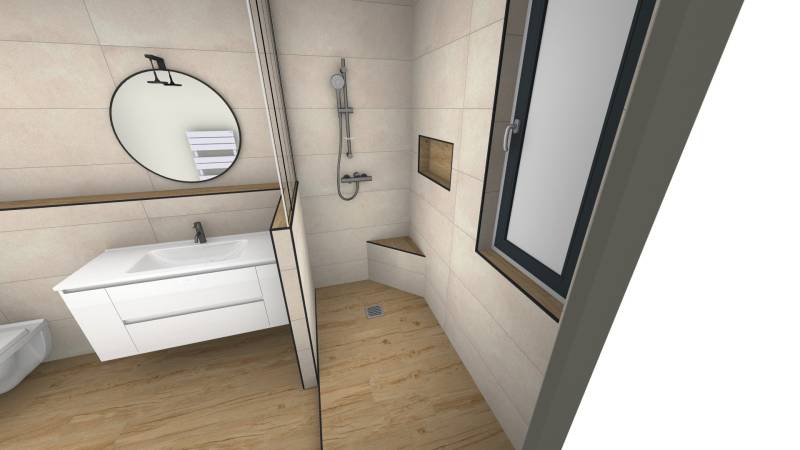 Création d'un Plan 3D d’une salle de bain avec un style industrielle à Saint-Seurin-Sur-l’Isle à coté de Libourne