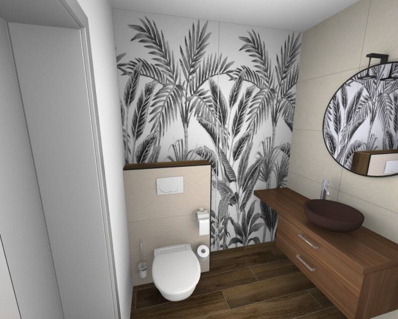 Salle d'eau plan 3D à Arveyre proche de Libourne