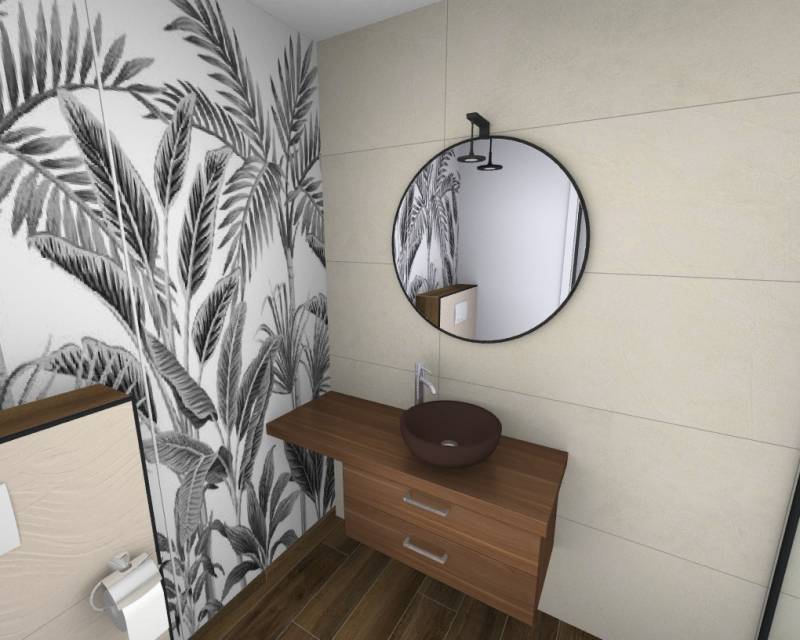 Salle d'eau plan 3D à Arveyre proche de Libourne