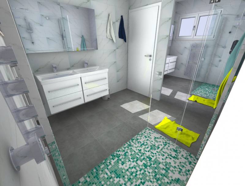 Visuel plan 3D carrelage imitation marbre à Libourne