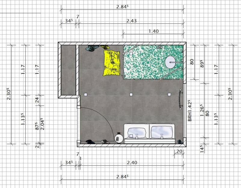 PLAN 2D SALLE DE BAIN